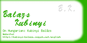 balazs kubinyi business card